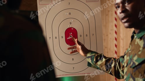Preview: Army leader teaches recruits in shooting gallery how to shoot target center