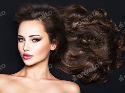 Preview: Beautiful woman with long bown hair
