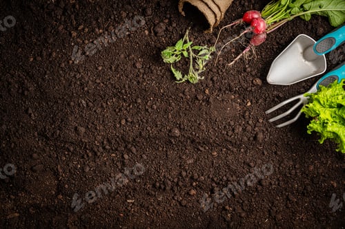 Preview: Garden tools and plants