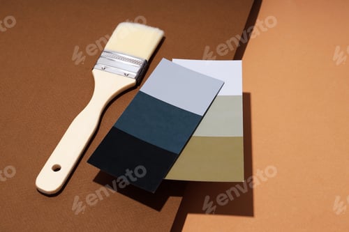 Preview: Color palettes and brush on two tone background