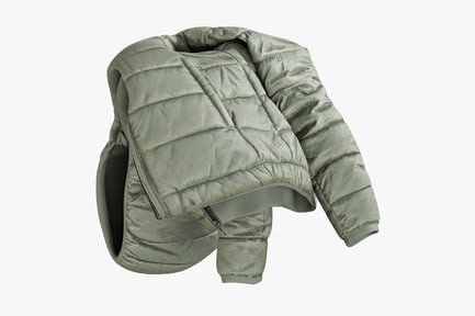 Preview: Women's Light Green Padded Winter Jacket with Hood