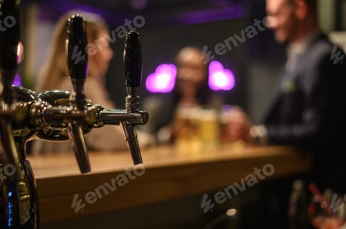 Preview: Close shot of beer tap in a bar
