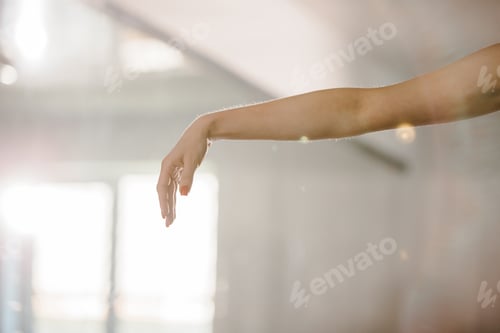 Preview: Performing modern dance, hand close-up.
