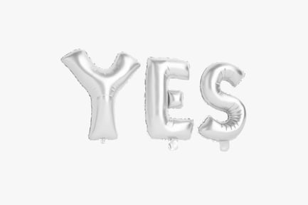 Preview: Silver Foil 'YES' Balloon Letter Set