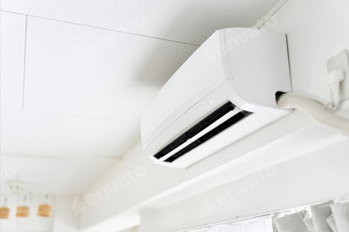 Preview: Air Conditioner Unit Mounted on Wall in Home