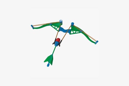 Visualização: Arco e flechas de brinquedo com componentes multicoloridos