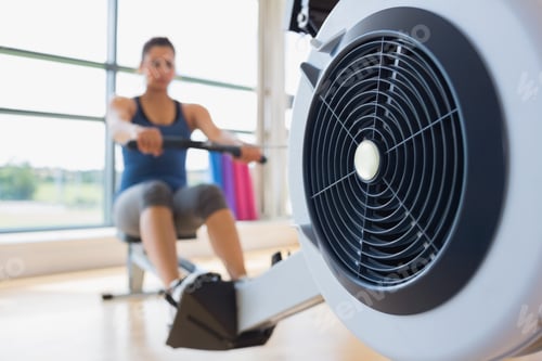 Preview: Rowing Machine Being Used In Fitness Studio