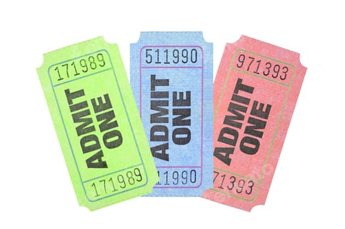 Preview: Colorful Admit One Tickets for Entertainment and Events