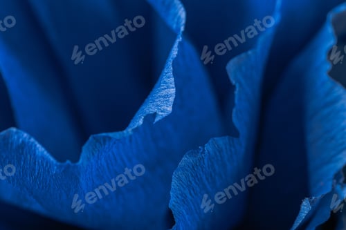 Preview: Fragment of a blue flower made of crepe paper. Blurred background