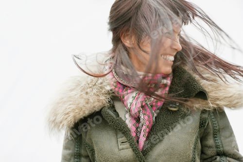 Preview: Portrait of woman jumping