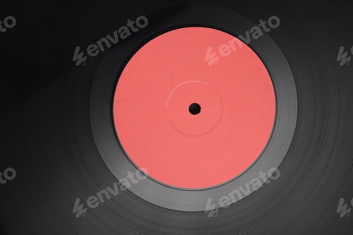 Preview: 12-inch LP vinyl record disk with blank red label.