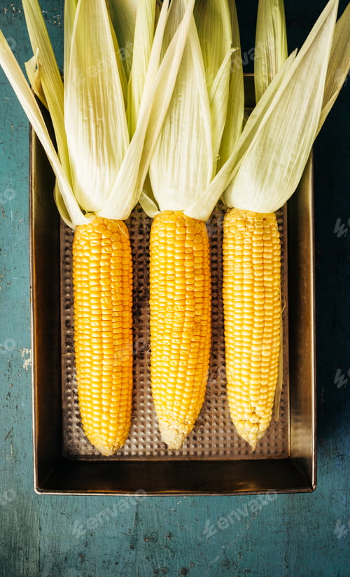 Fresh Corn on the Cob Still in Husks