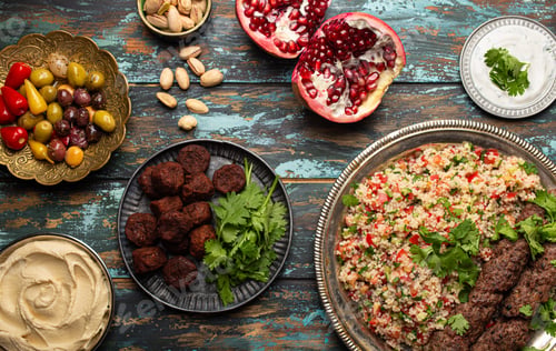 Preview: Arab Turkish assorted food from above