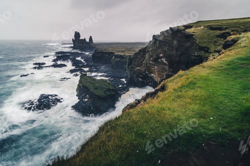 Preview: stormy sea at Londrangar, Iceland