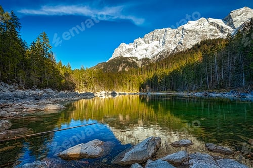 Preview: Frillensee lake and Zugspitze - the highest mountain in German