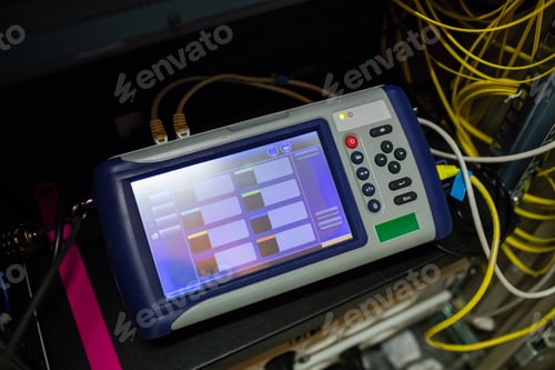 Preview: Close-Up Of Digital Cable Analyzer In Server Room