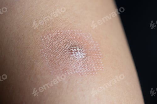 Preview: Marks after laser hair or scar removal from the skin. CO2 technique.