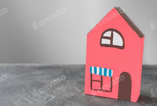 Preview: hand made toy wooden house.