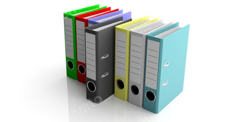 Preview: Office folders isolated on white background. 3d illustration