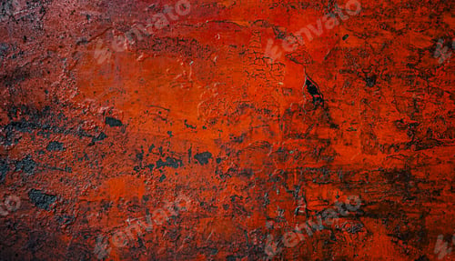 Preview: Old red dirty metal sheet with rust and oil stains in the garage background