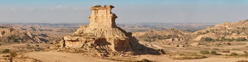 Preview: Panoramic view Los Monegros desert. Tozal Colasico. Jubierre, Huesca. Spain