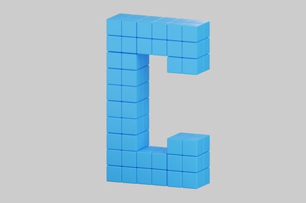 Preview: Blue block letter c