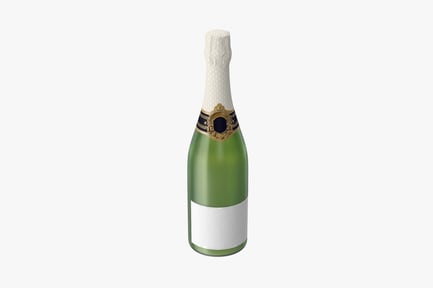 Preview: Sealed Champagne Bottle with Label
