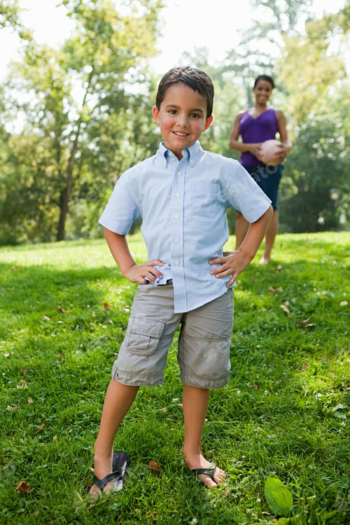 Preview: Boy smiling in park
