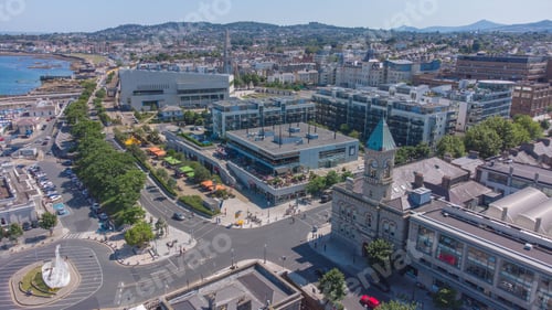 Preview: Aerial view of Dun Laoghaire harbor and town