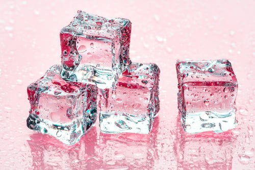 Preview: Ice cubes on pink background