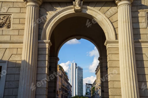 Preview: Buildings of Porta Nuova through Porta Garibaldi at Milan