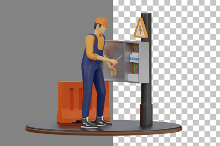 Preview: Male Electrician 3D Illustration