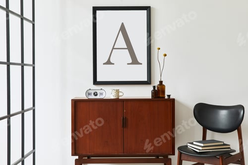 Preview: Modern retro concept of living room interior