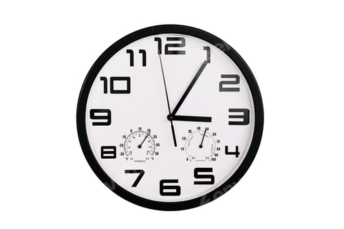 Preview: Clock with arabic numerals on wall shows 15:05 , 3:00