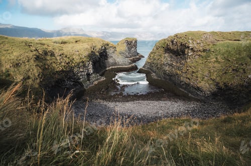 Preview: Sceneric coast of Snaefellsnes peninsula with rocks and cliffs in Iceland. Travel landmarks