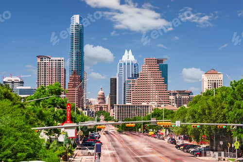 Preview: Austin, Texas, USA downtown cityscape on Congress Ave