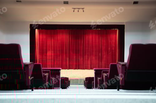 Preview: Cinema or theater scene with a curtain.