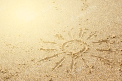 Preview: Sun on the sand. Concept of any beach vacation theme.