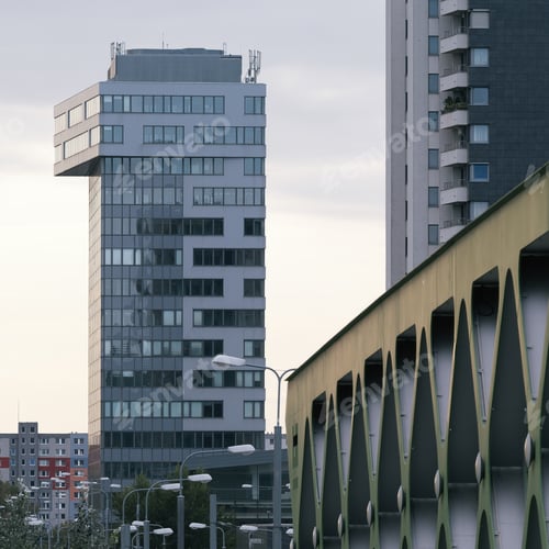 Preview: Building above wider than below, modern architecture in Bratislava, Slovakia