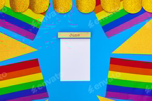 Preview: Bright Pride Background with June Calendar Reminder