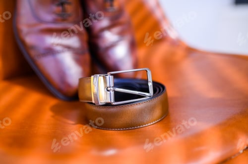Preview: Belt near men shoes on chair