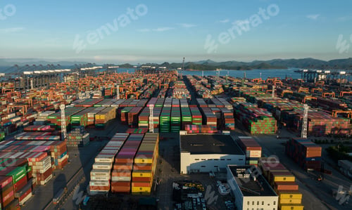 Preview: Aerial footage of Yantian international container terminal in Shenzhen city, China