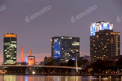 Preview: Office buildings at night, Frankfurt, Germany