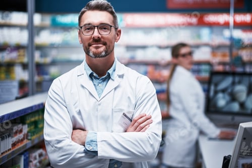 Preview: Let me help restore your health. Portrait of a mature pharmacist working in a pharmacy.