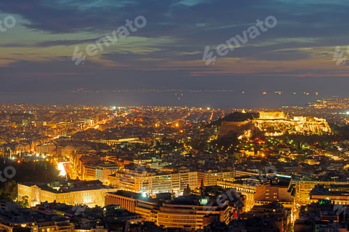 Preview: The center of Athens after sunset
