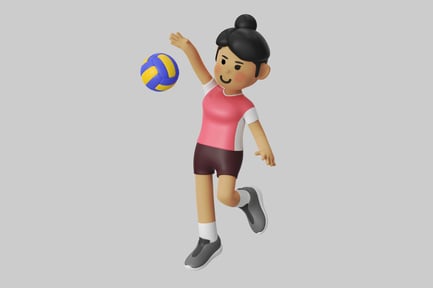 Preview: Volleyball player cartoon style