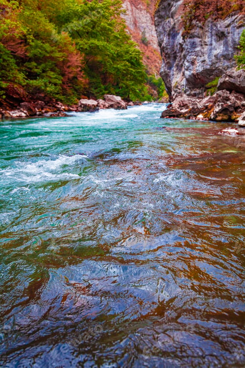 Preview: Mountain river landscape. River valley in mountains