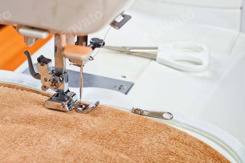 Preview: Modern sewing machine presser foot and zipper