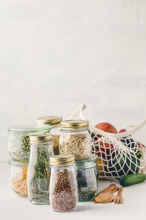 Preview: Zero waste shopping, Recycling, Sustainable lifestyle concept