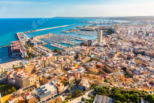 Preview: Alicante city panoramic aerial view